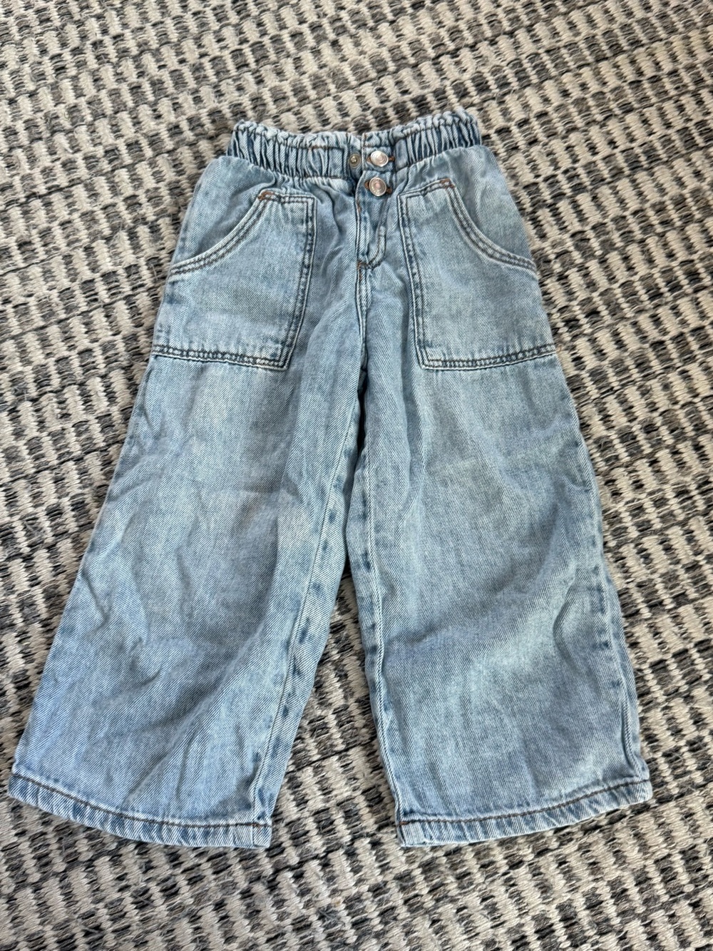 Zara girls  Wide-Leg Light Wash Denim Pants - Blue Size 3-4 years